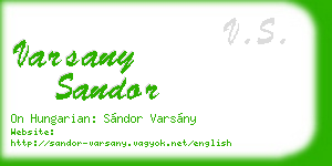 varsany sandor business card