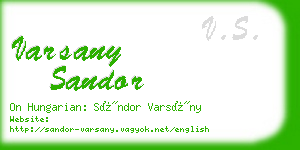 varsany sandor business card